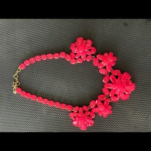 J Crew vivid pink floral necklace